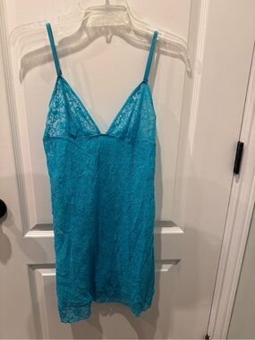 Victoria's Secret Teal Lace Slip Chemise